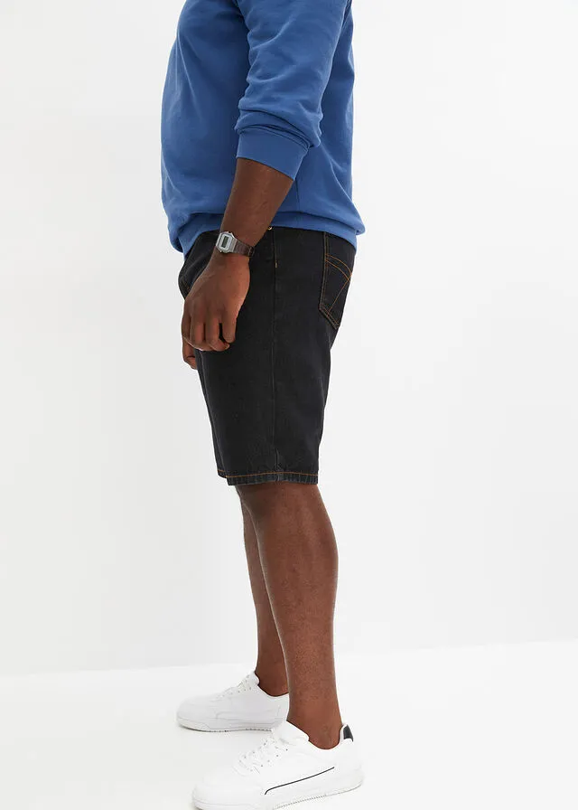 Bermudas vaqueras con cinturilla elástica lateral de corte clásico azul denim