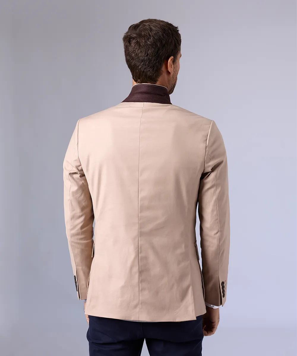 BLAZER CUELLO SOLAPA CON BOLSILLOS BEIGE OI24