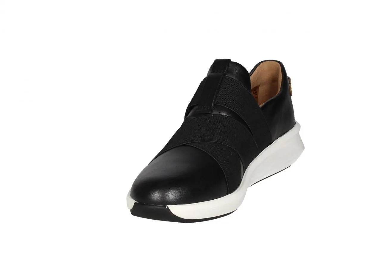 Blucher Piel Negro Pala Velcro Elasticos Cruzados Piso Blanc