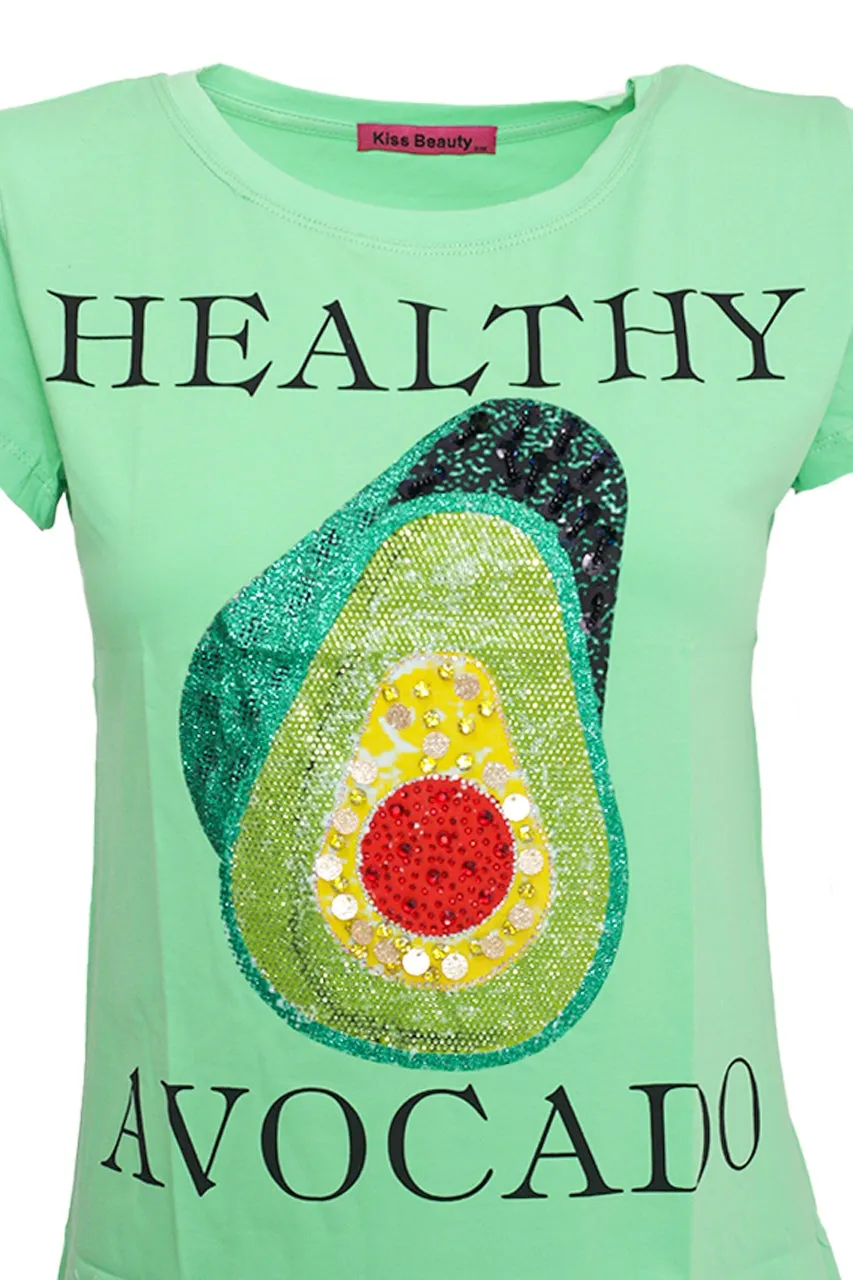 Blusa con Diseño de Aguacate Kiss & Love 9335