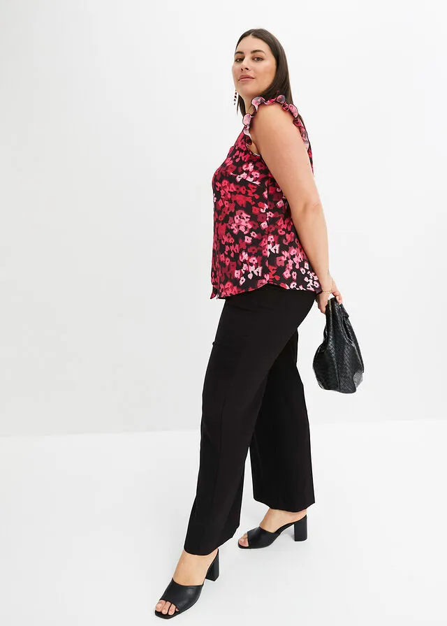 BLUSA CON LAZADA NEGROROSA ESTAMPADO