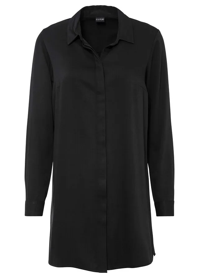 Blusa larga con abertura Negro