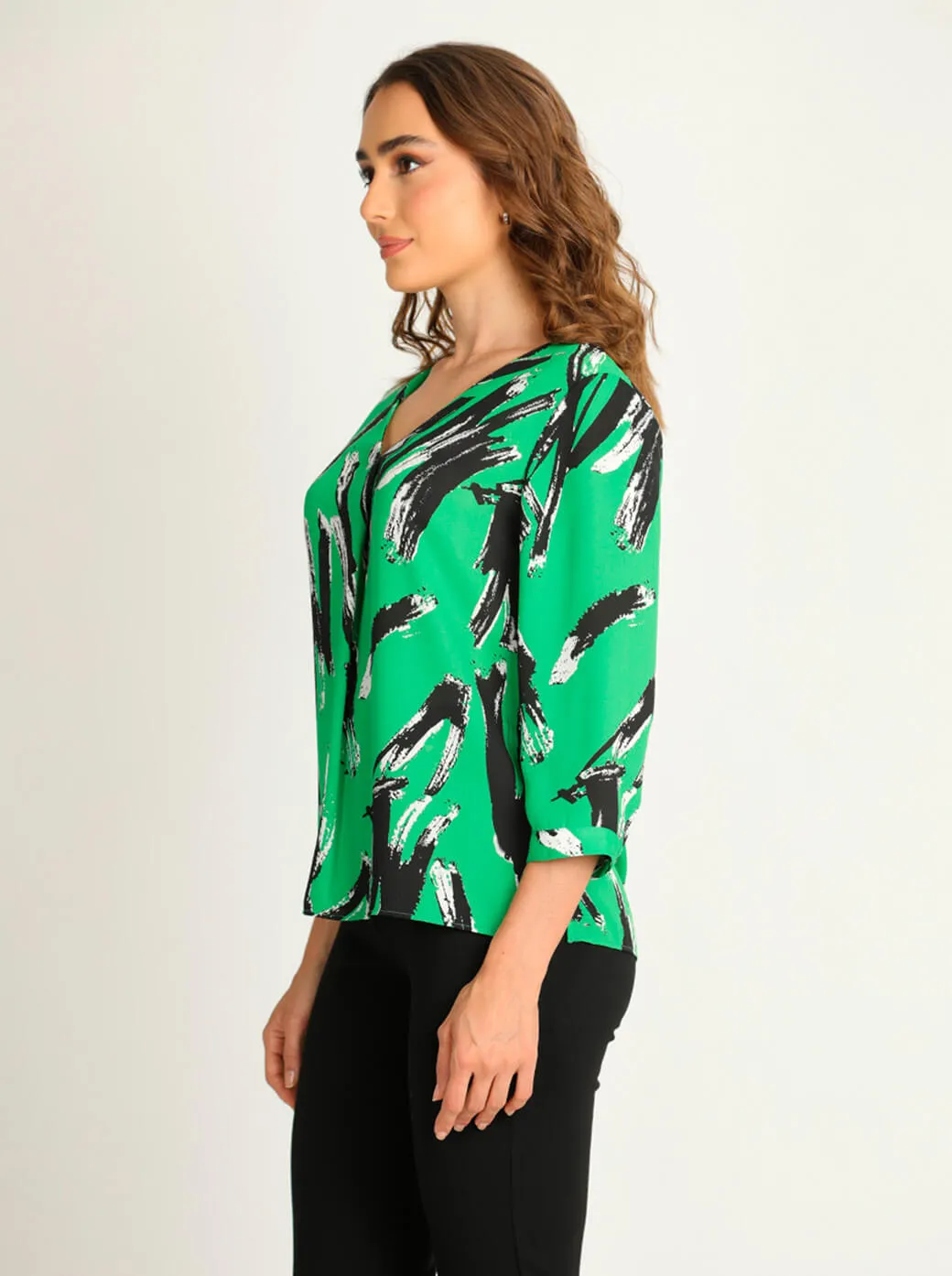 Blusa verde estampada