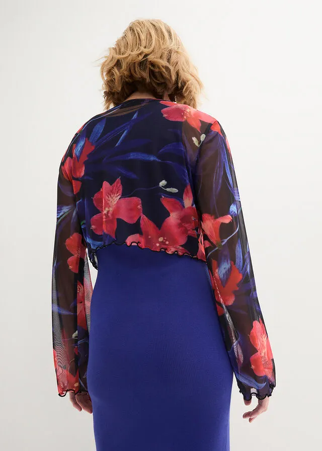 BOLERO LIGERO NEGROVERDE OSCUROZAFIROPINK LADY CON FLORES