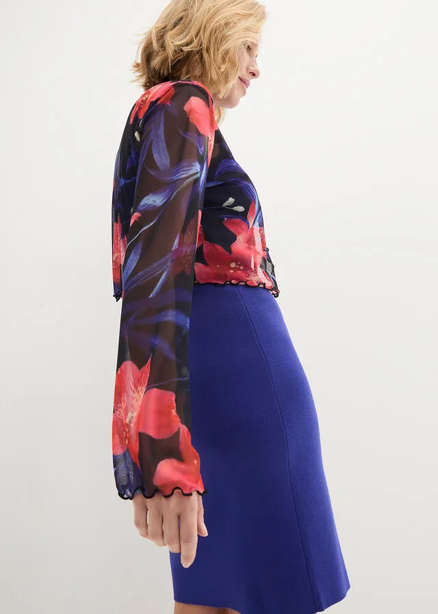 BOLERO LIGERO NEGROVERDE OSCUROZAFIROPINK LADY CON FLORES