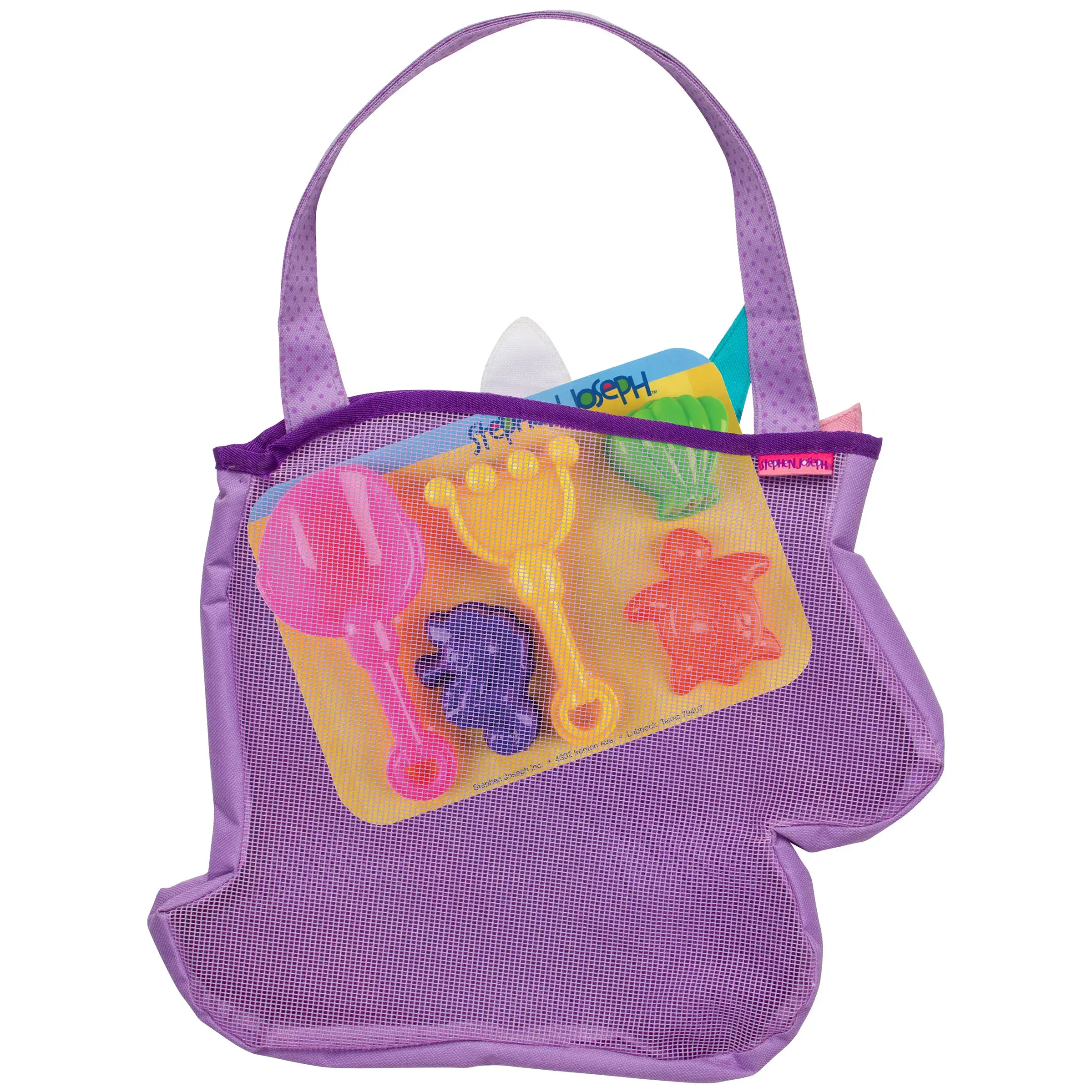 Bolso de playa con juguetes unicornio