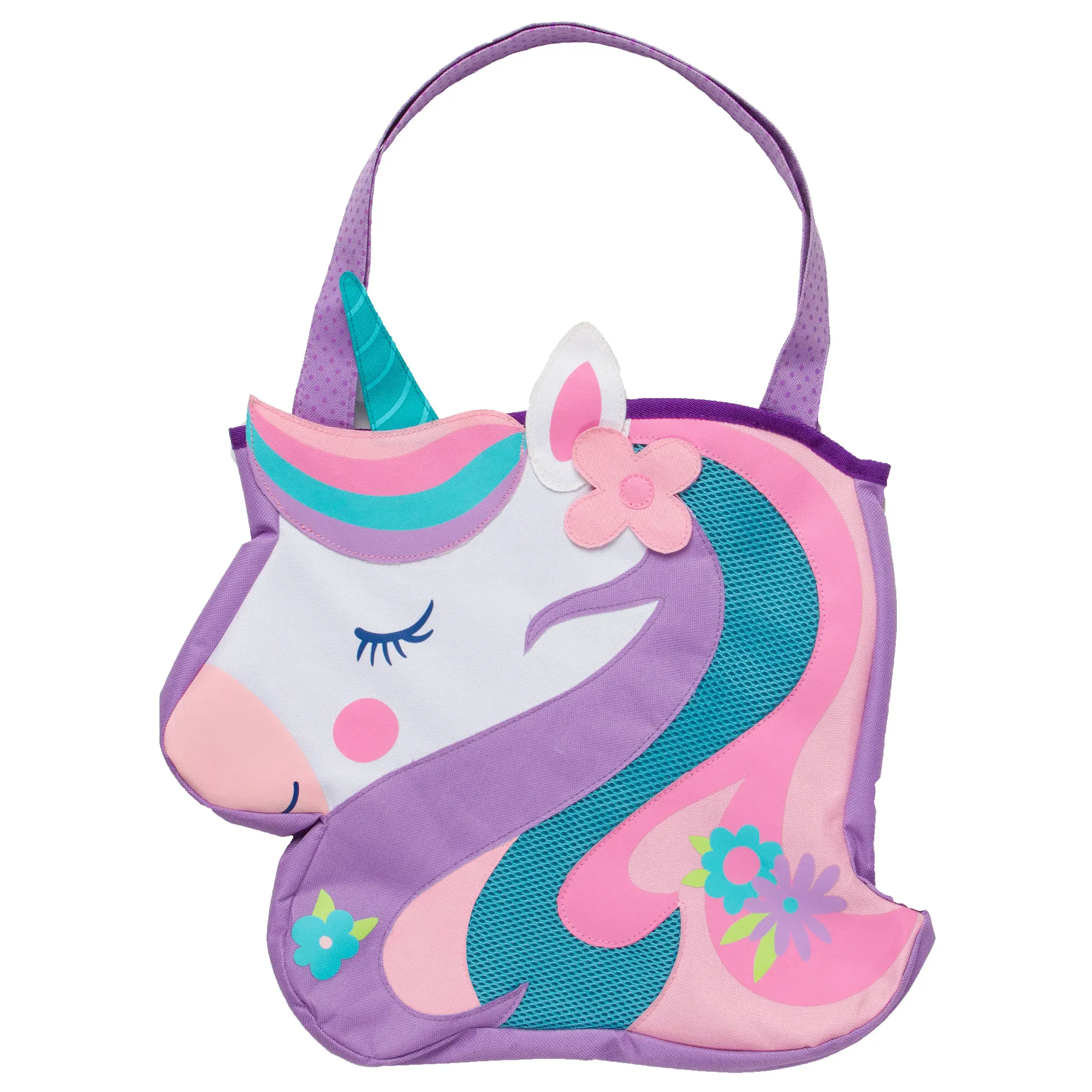Bolso de playa con juguetes unicornio