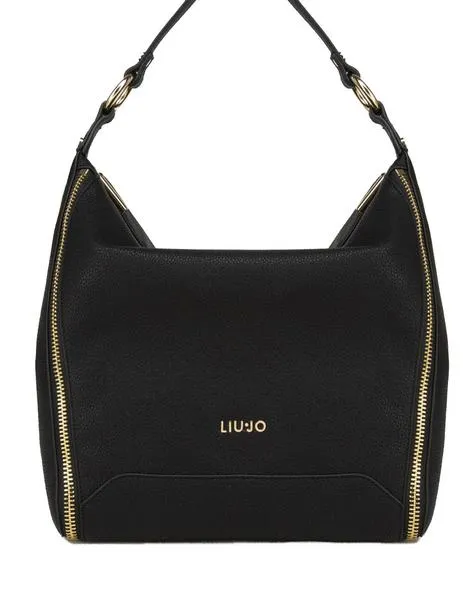 bolso liu.jo con cremalleras negro