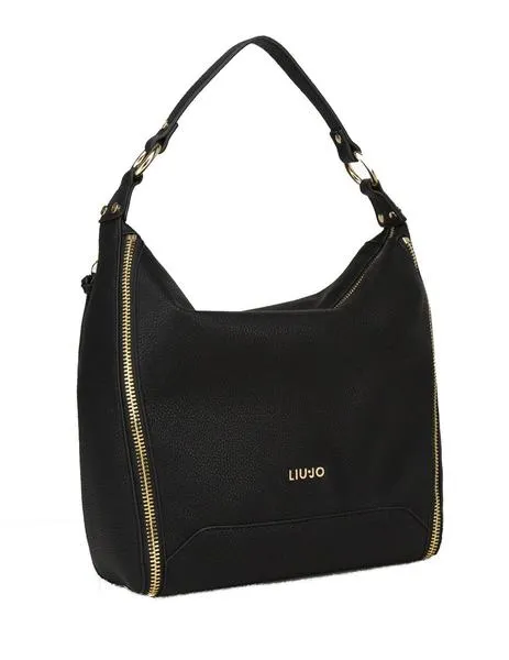 bolso liu.jo con cremalleras negro