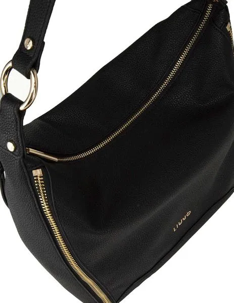bolso liu.jo con cremalleras negro