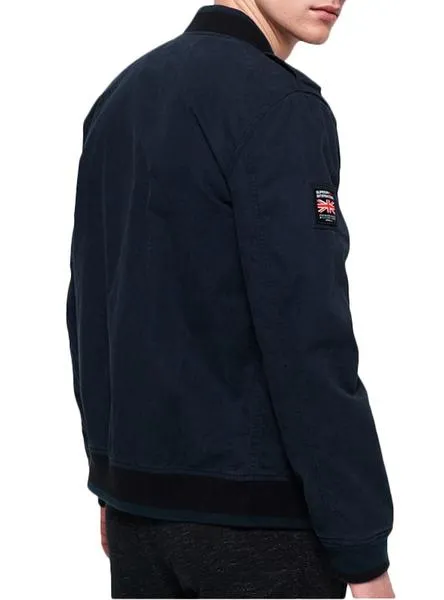 bomber superdry rookie azul para hombre