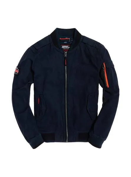 bomber superdry rookie azul para hombre