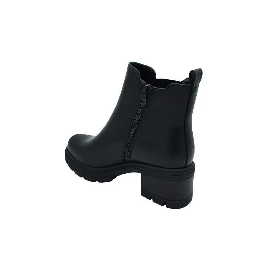 BOTA ME MOLAS YZS22746 PLATAFORMA PARA MUJER CREMALLERA Y ELÁSTICO LATERAL POLIPIEL NEGRO 27526
