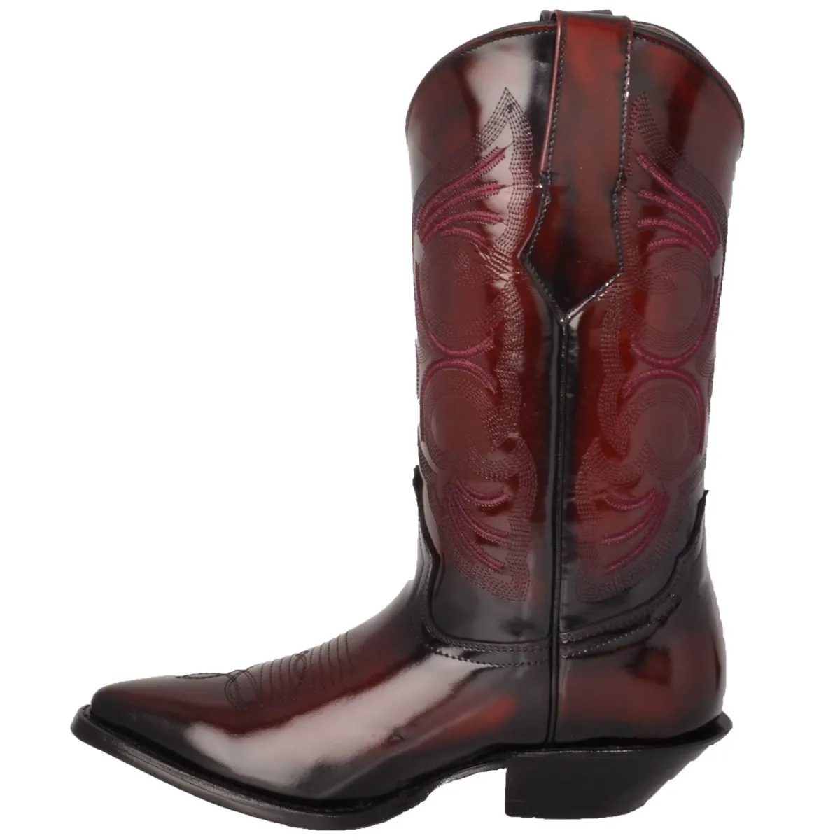 BOTAS DE CUERO ORIGINAL CAMALEON HORMA PUNTAL COLOR VINO JB900CVINO