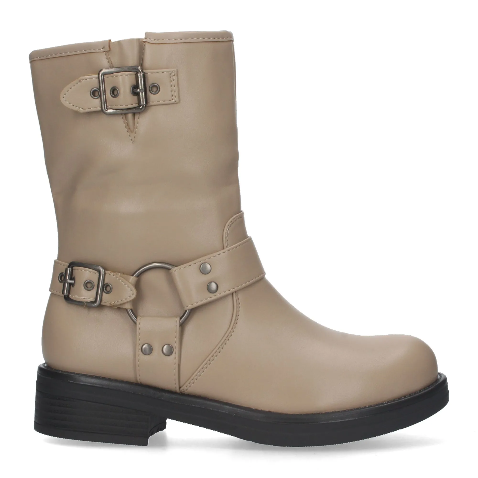 BOTAS ESTILO MOTERO BIKER PARA MUJER COLOR CAQUI YY79