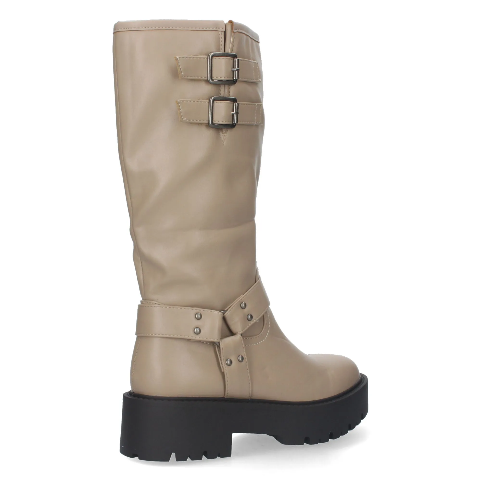 BOTAS ESTILO MOTERO BIKER PARA MUJER COLOR CAQUI YY80