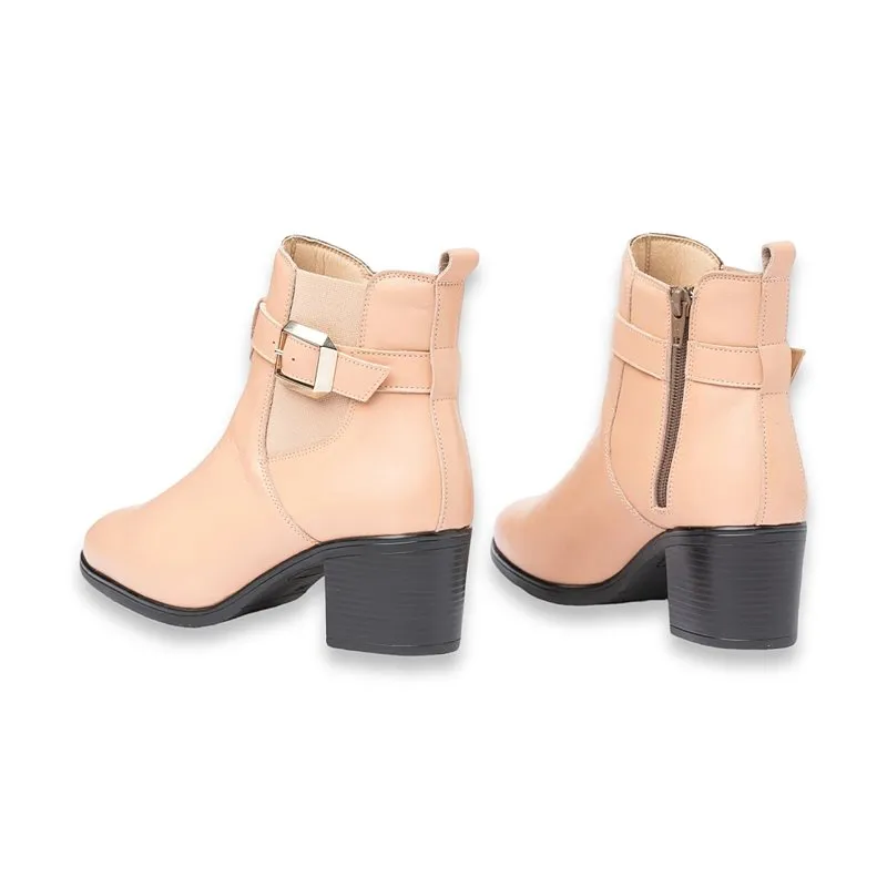 Botines Chelsea Con Hebilla Mujer Piel Napa Suave Plantilla Piel Y Gel 1301 Nude, de Eva Mañas