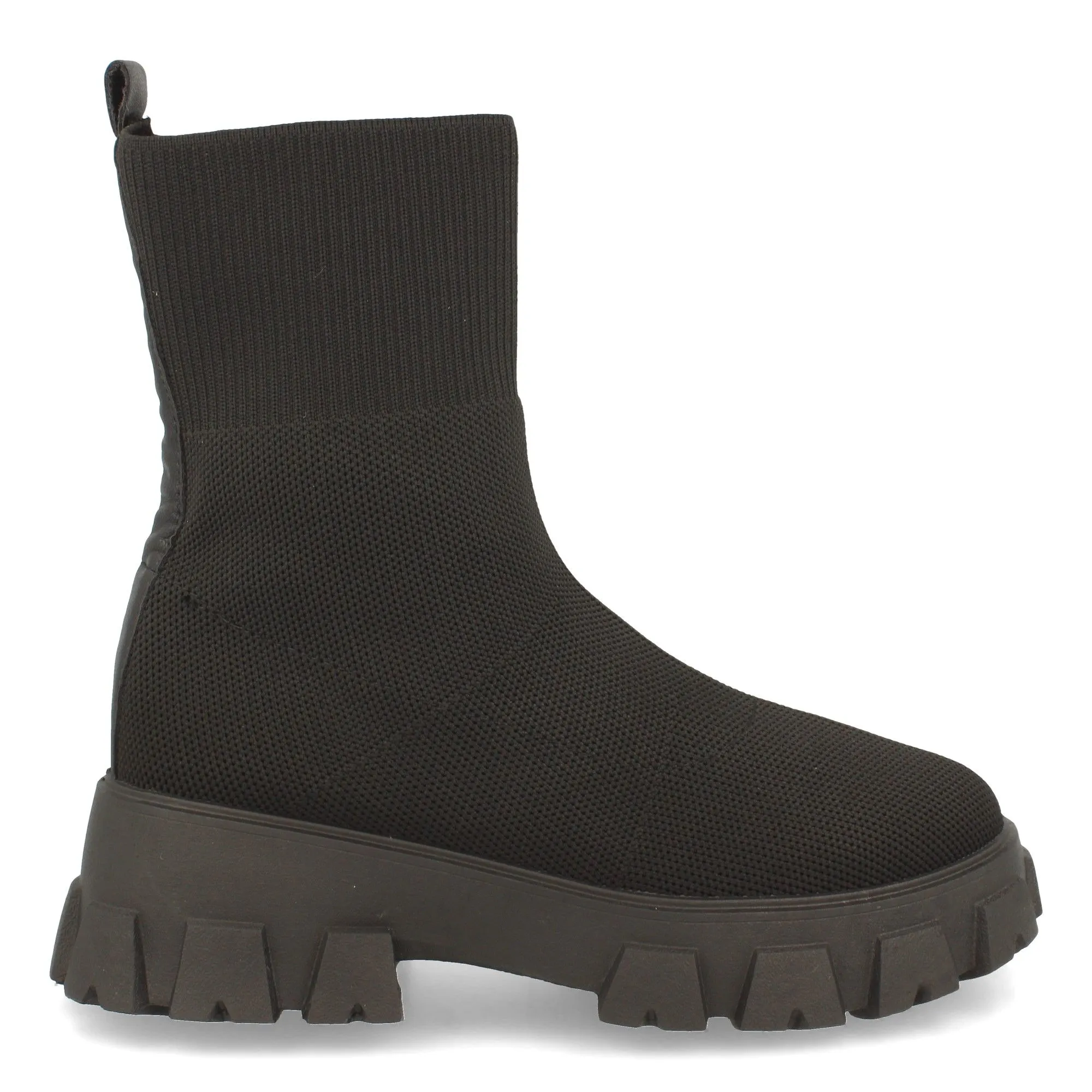 Botines chunky estilo calcetín mujer color negro