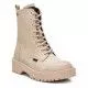 Botines planos Xti 043504 estilo militar con cremallera y cordones en beige
