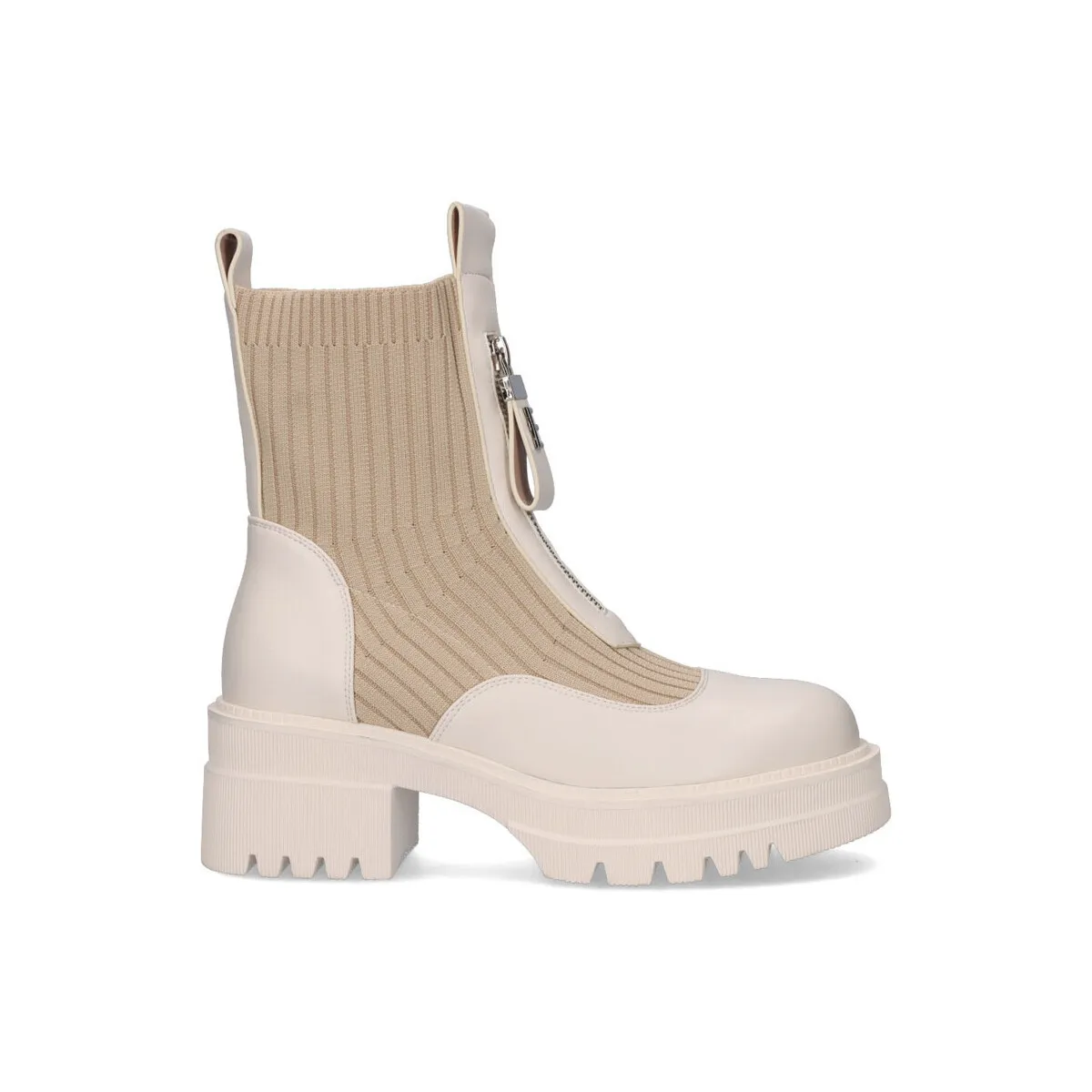 BOTÍN MILITAR ESTILO CALCETÍN B079F25 BEIGE