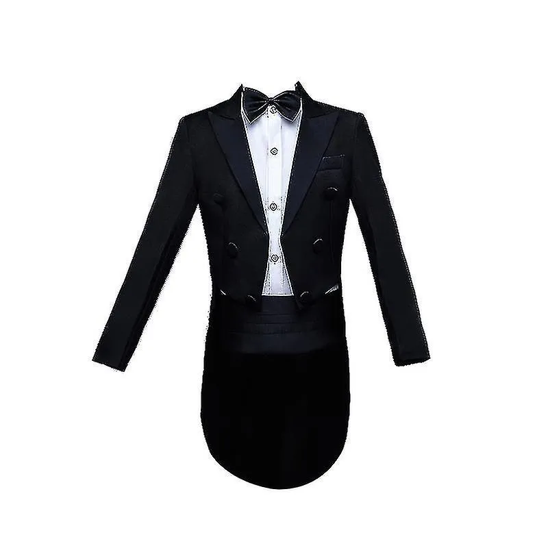 BOY'S 5PIECE TUXEDO SET WITH DRESS SHIRT BOW TIE JACKET AND PANTS
