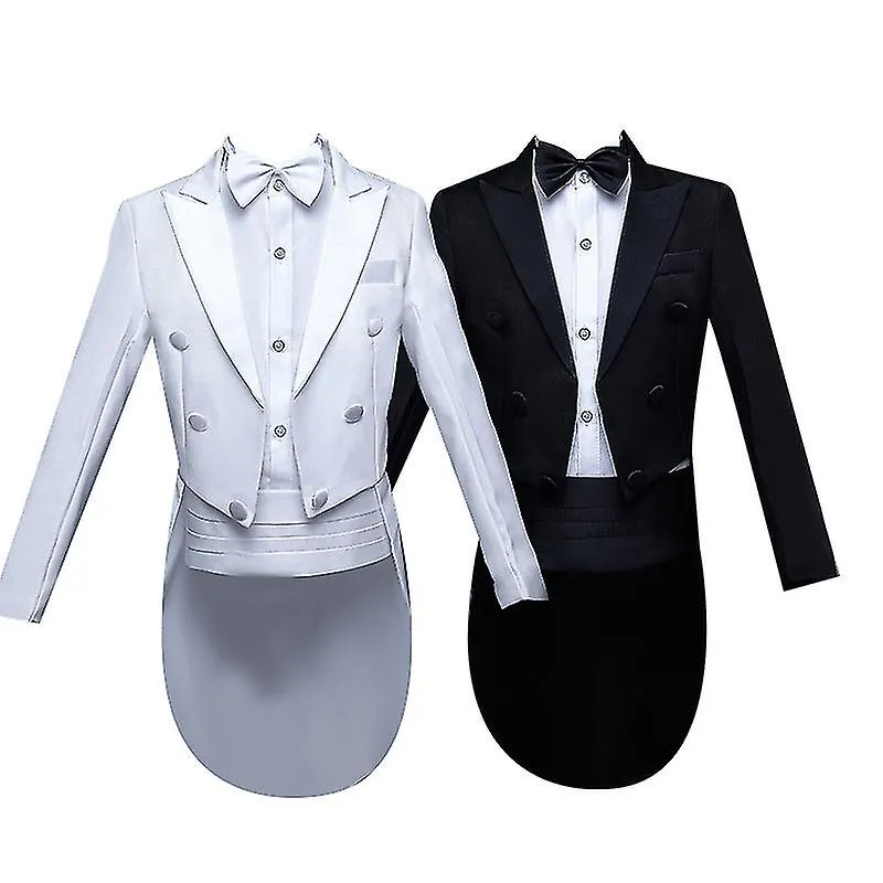 BOY'S 5PIECE TUXEDO SET WITH DRESS SHIRT BOW TIE JACKET AND PANTS