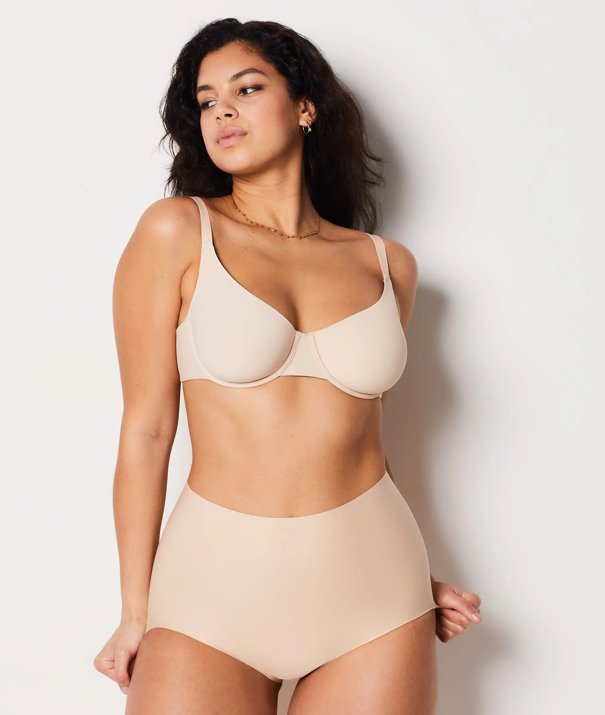 BRAGUITA TALLE ALTO DE MICROFIBRA. SUJECIóN FUERTE CONTROL BY ETAM BEIGE  ETAM