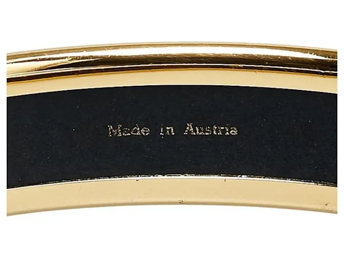 Brazalete de esmalte PM Caballo Herradura Cloisonné de Hermès en oro y púrpura Dorado 