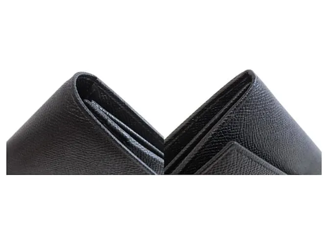 Bulgari Cartera larga de cuero negro Bvlgari 