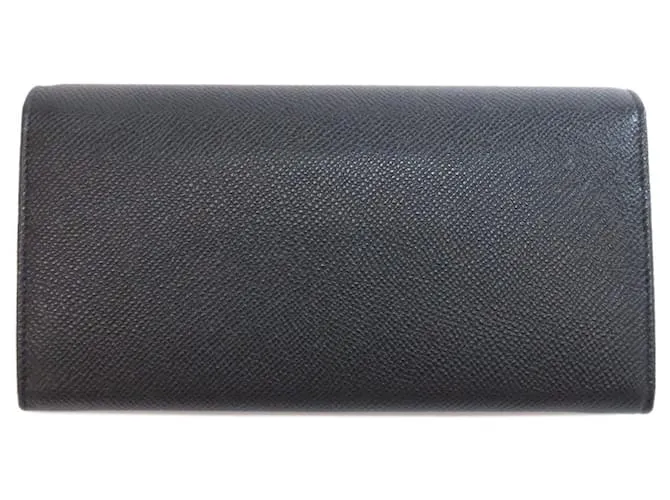 Bulgari Cartera larga de cuero negro Bvlgari 