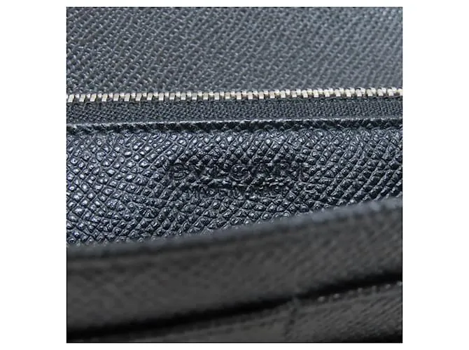 Bulgari Cartera larga de cuero negro Bvlgari 