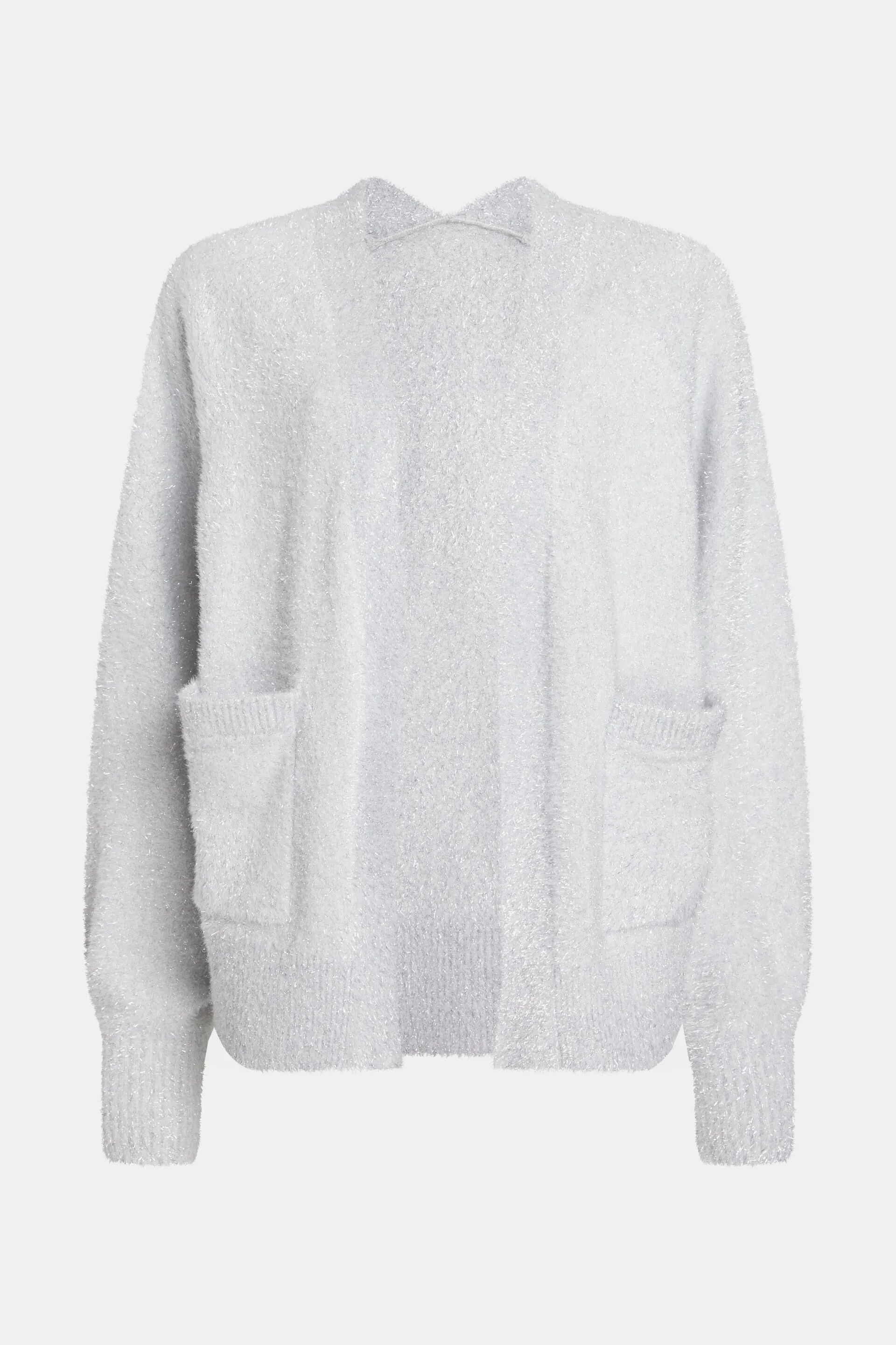Cárdigan lanoso metalizado estilo oversize