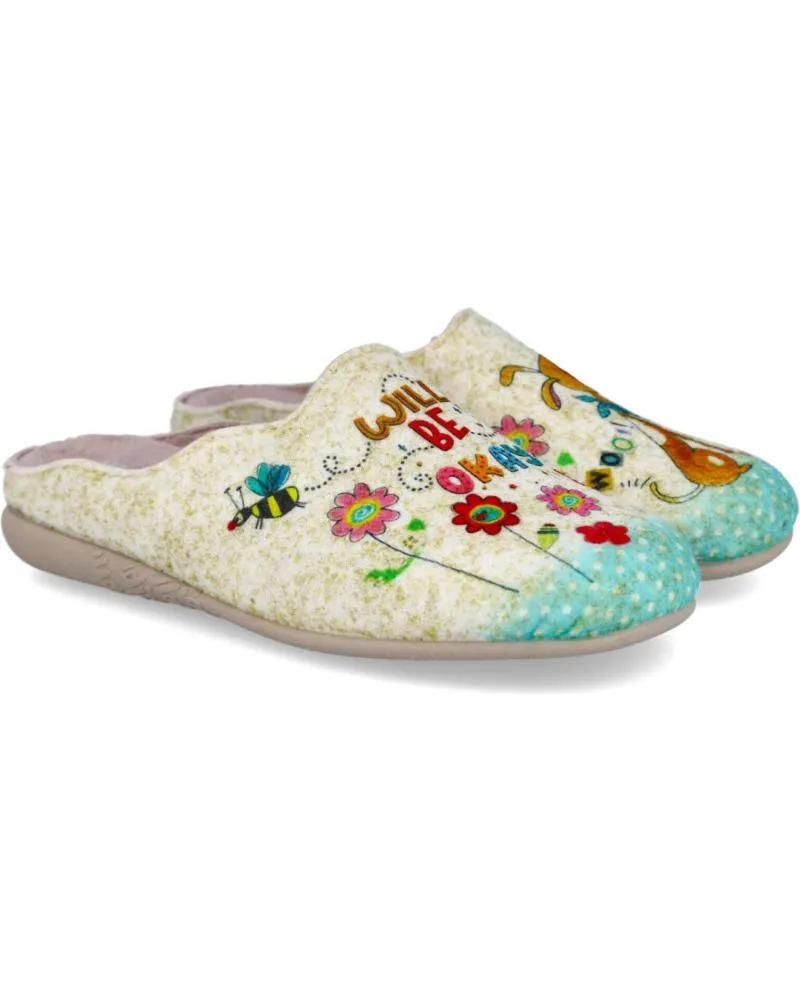 CALZADO DE CASA DE MUJER VULLADI 3235327 ZAPATILLAS DE CASA MUJER BEIG