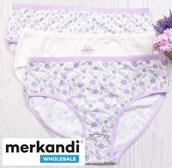 Calzoncillos de mujer en un paquete de 3 con colores de mezcla de algodón de moda para la venta al por mayor desde Turquía: la m