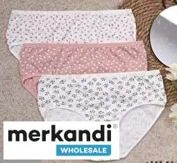 Calzoncillos de mujer en un paquete de 3 con colores de mezcla de algodón de moda para la venta al por mayor desde Turquía: la m