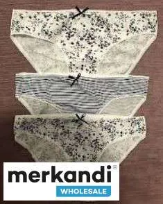 Calzoncillos de mujer en un paquete de 3 con colores de mezcla de algodón de moda para la venta al por mayor desde Turquía: la m