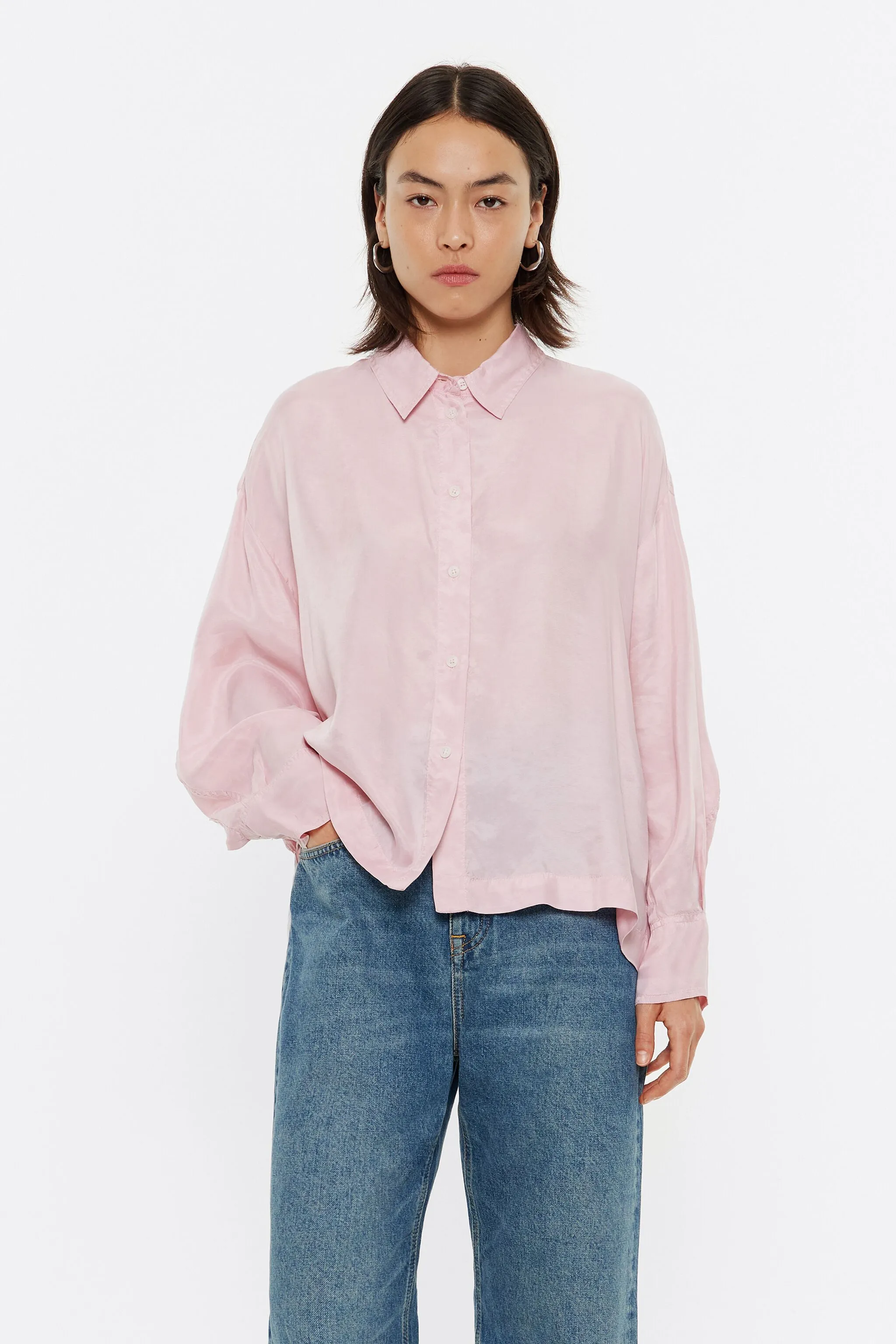 Camisa boxy rosa