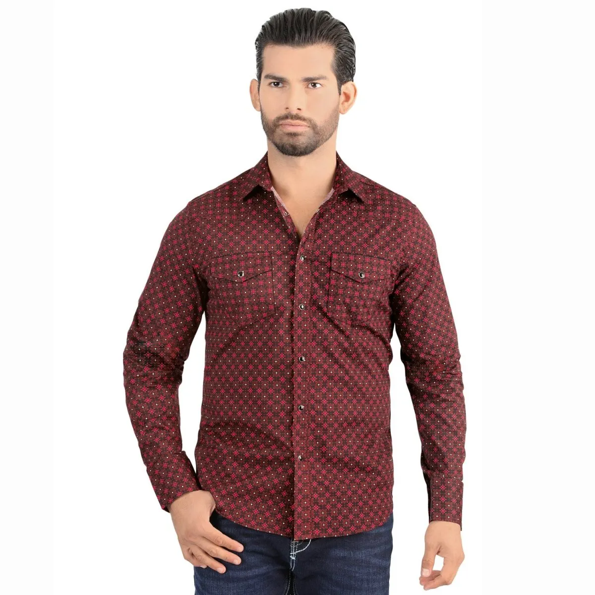 CAMISA DE VAQUERA  ESTAMPADA LAMASINI LAM0114