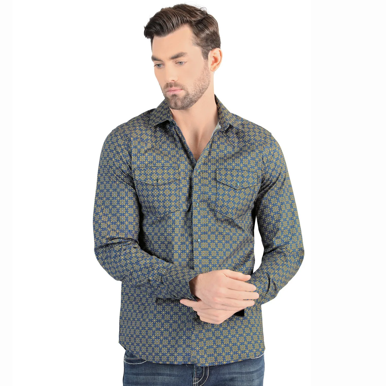 CAMISA DE VAQUERA  ESTAMPADA LAMASINI LAM0114