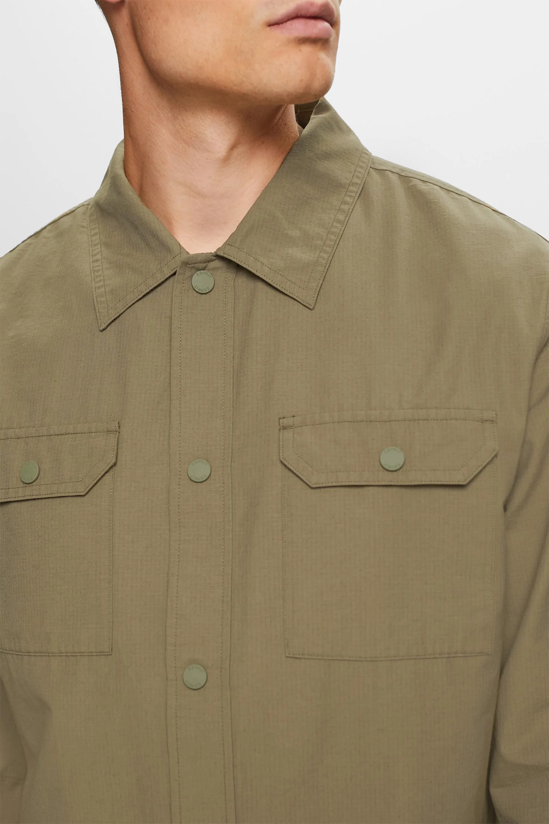 Camisa estilo militar, mezcla de algodón