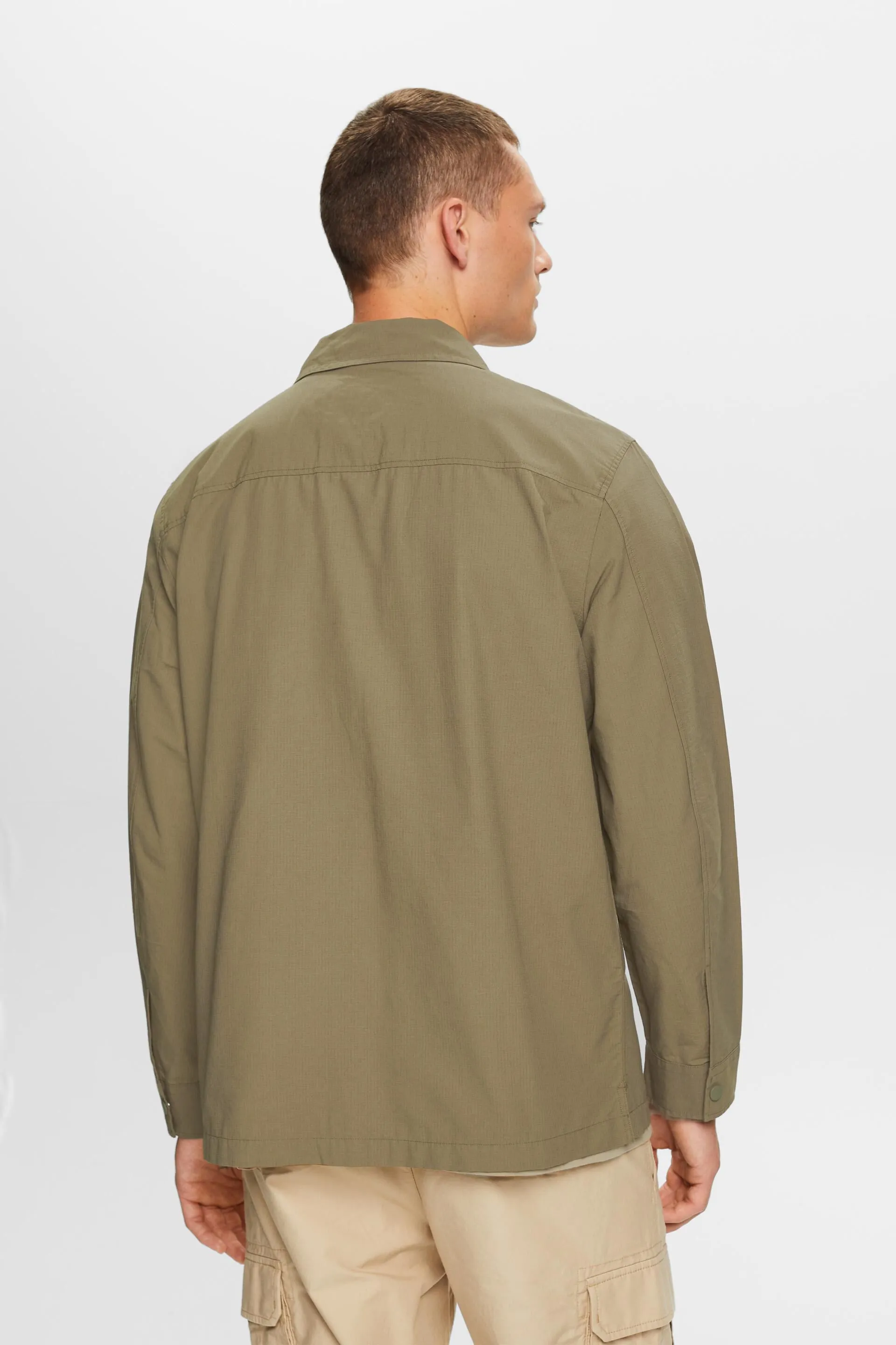 Camisa estilo militar, mezcla de algodón