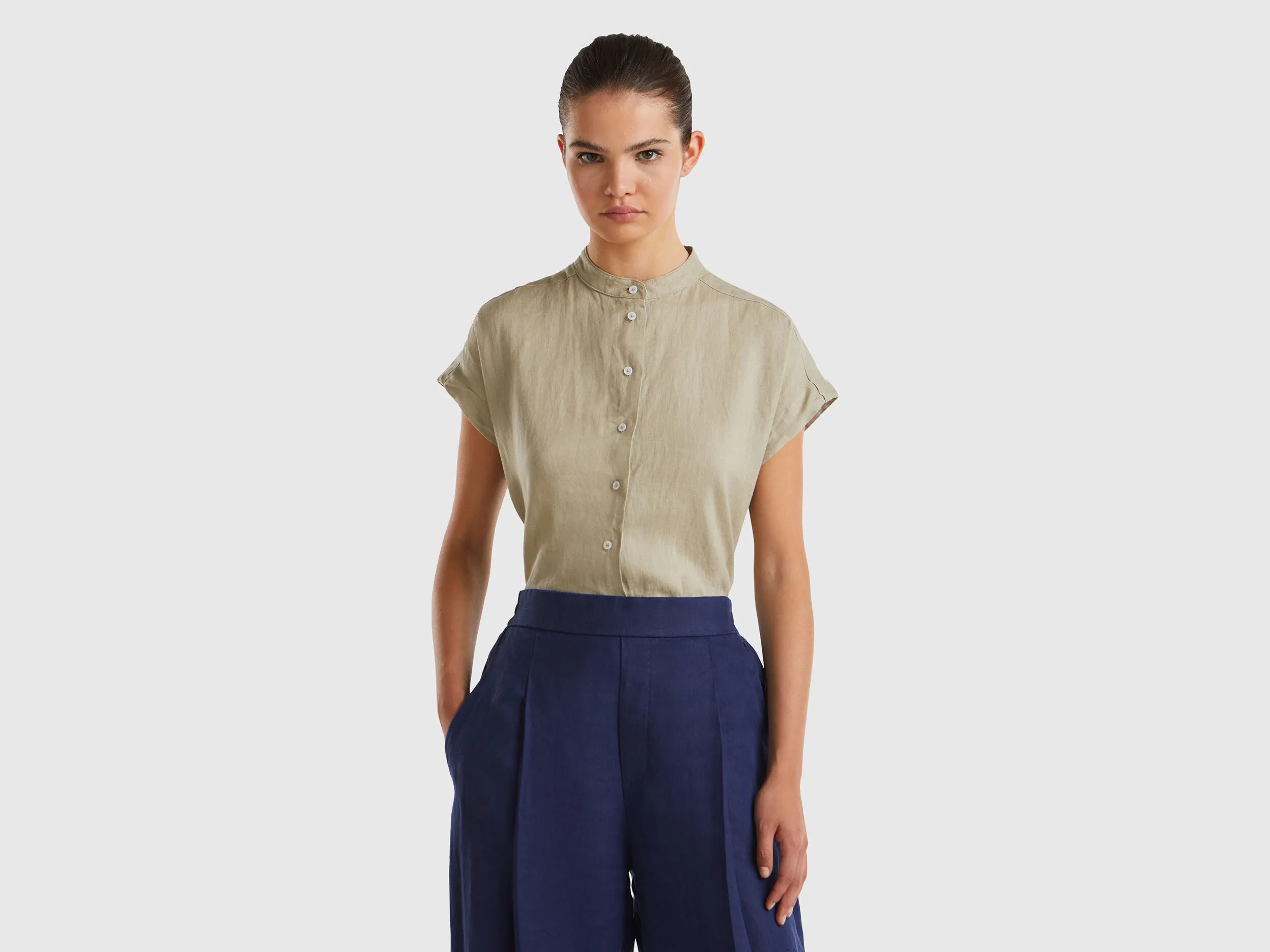 Camisa mao de lino puro
