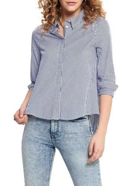 camisa only sacra azul para mujer