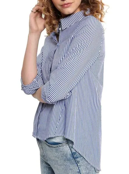 camisa only sacra azul para mujer