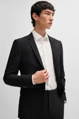Camisa slim fit en popelín de algodón de planchado fácil