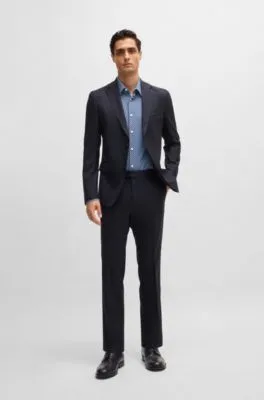 Camisa slim fit en punto técnico elástico estampado