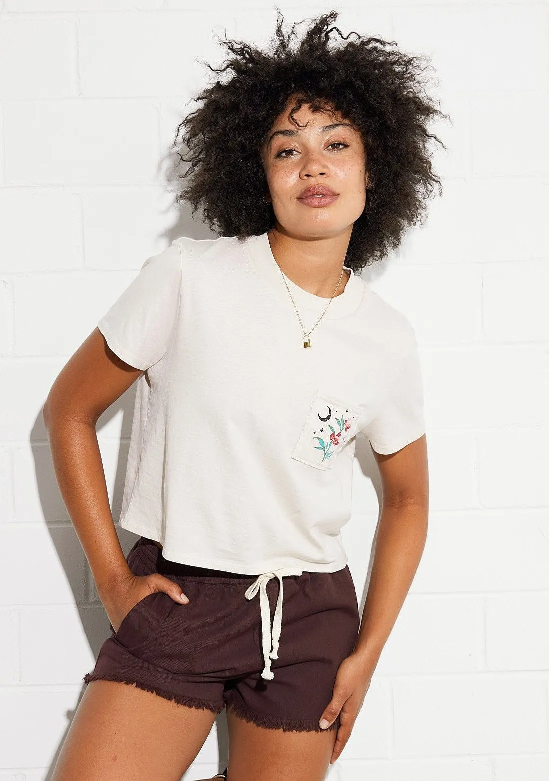 CAMISA VOLCOM POCKET DIAL  BONE  WOMEN´S