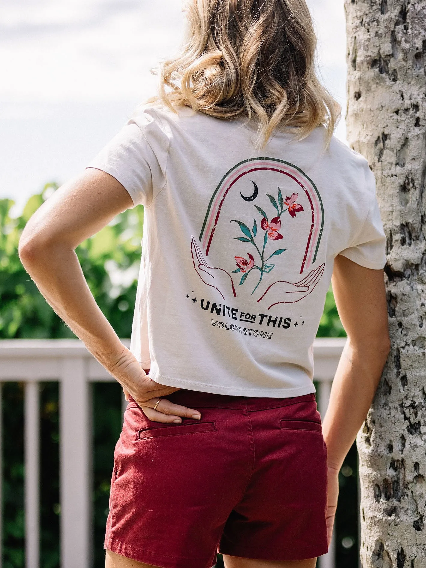 CAMISA VOLCOM POCKET DIAL  BONE  WOMEN´S