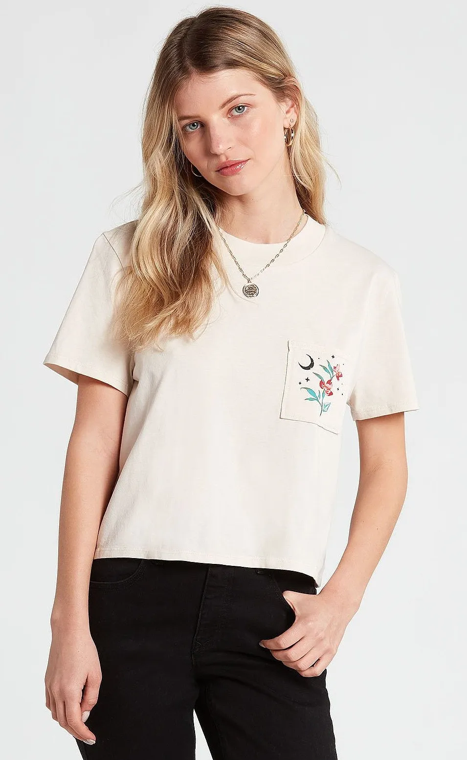 CAMISA VOLCOM POCKET DIAL  BONE  WOMEN´S