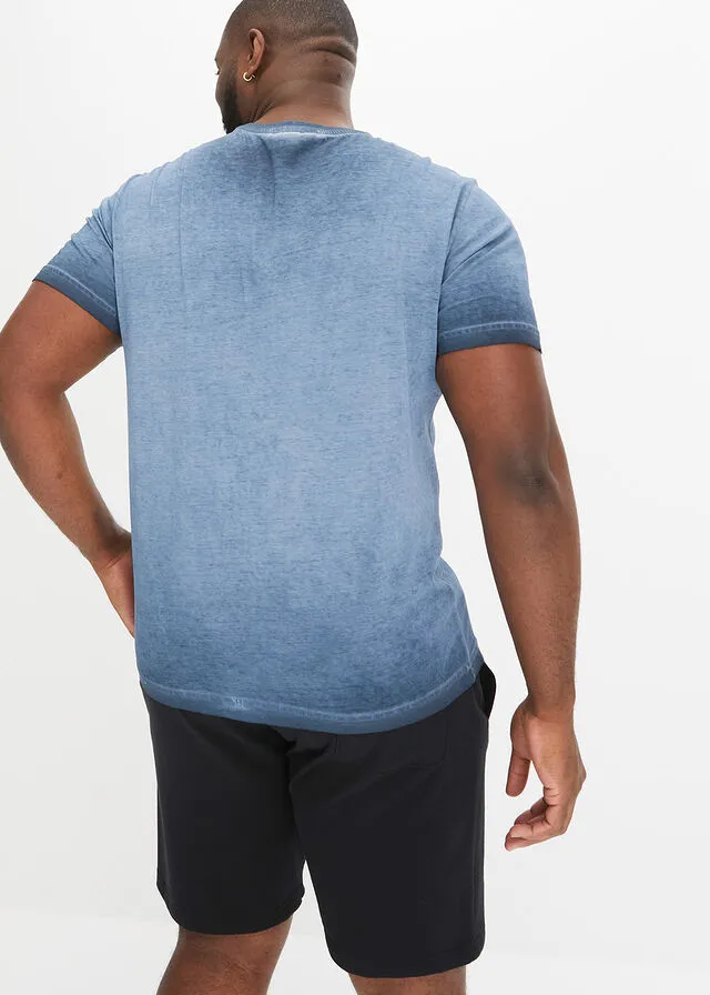 Camiseta con efecto desgastado índigo